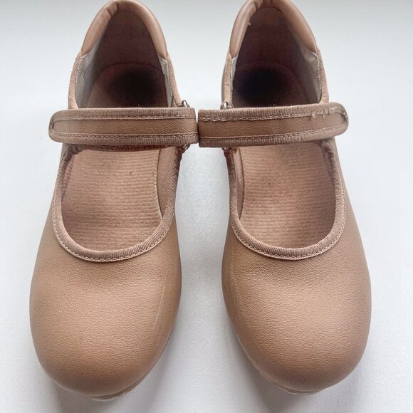 Linodes Velcro Closure Tan Girls Size 2 Tap Shoe - Picture 1 of 7